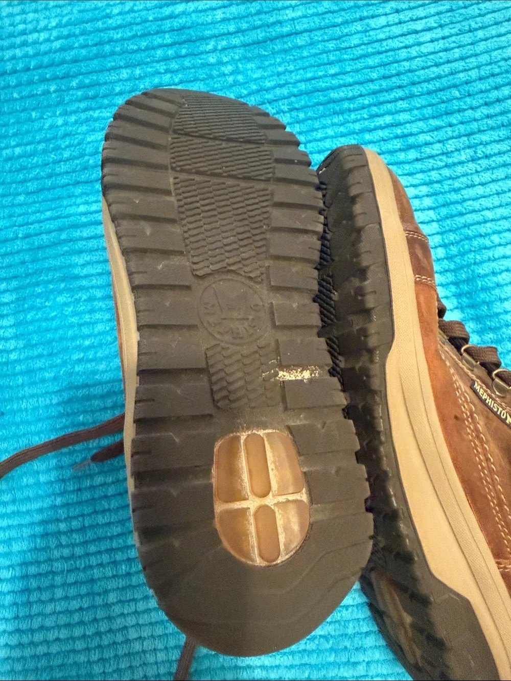 Men's Mephisto Size 9 Brown Leather Lace up Boots Hydro Protect Slacker Leather